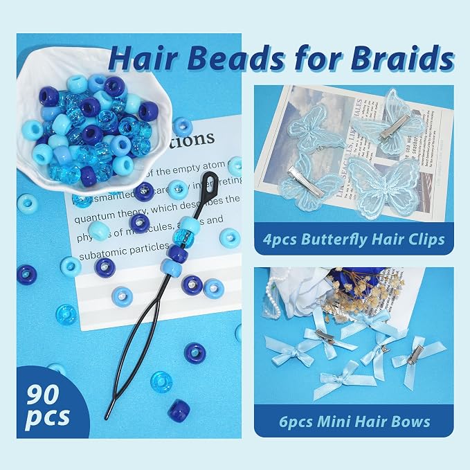Tie Clip Set - Kids Braiding Accessories Set 100 Pcs