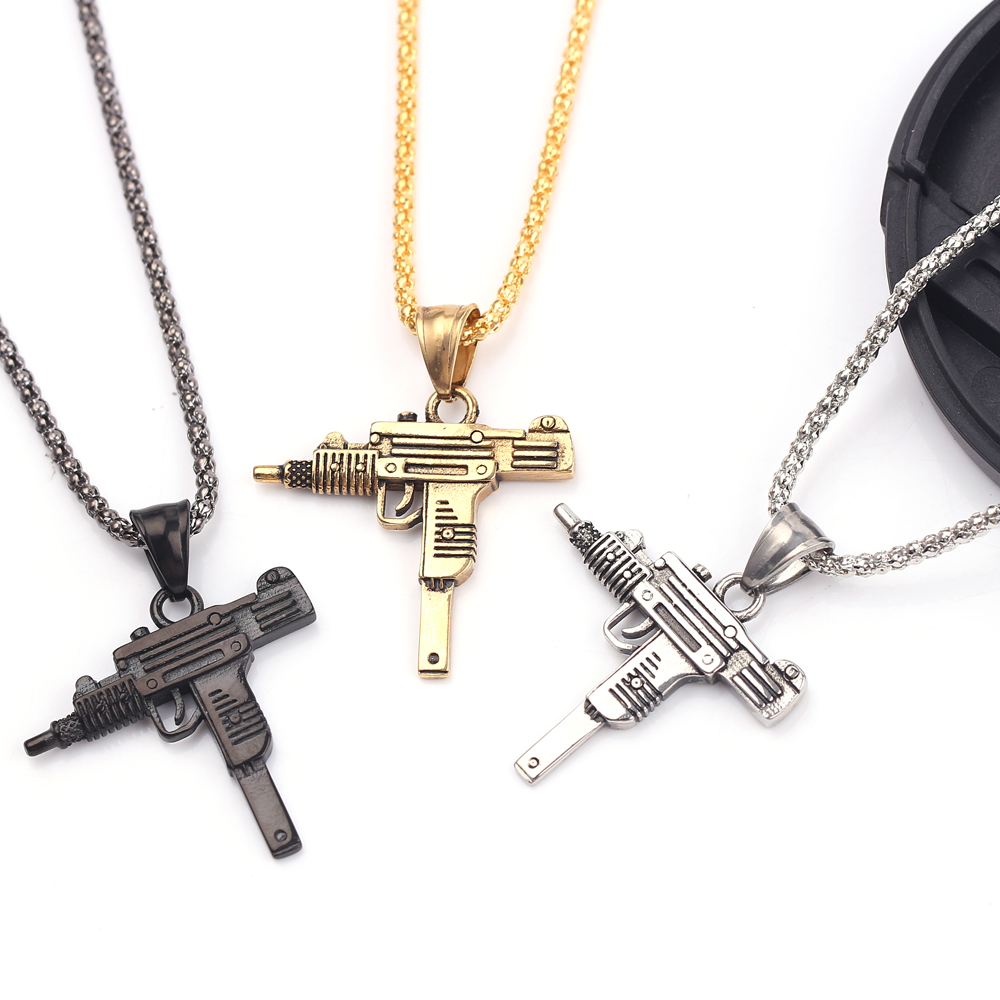 Punk Uzi Pistol Machine Gun Ne - đánh giá và giá Men Accessories Jewelry