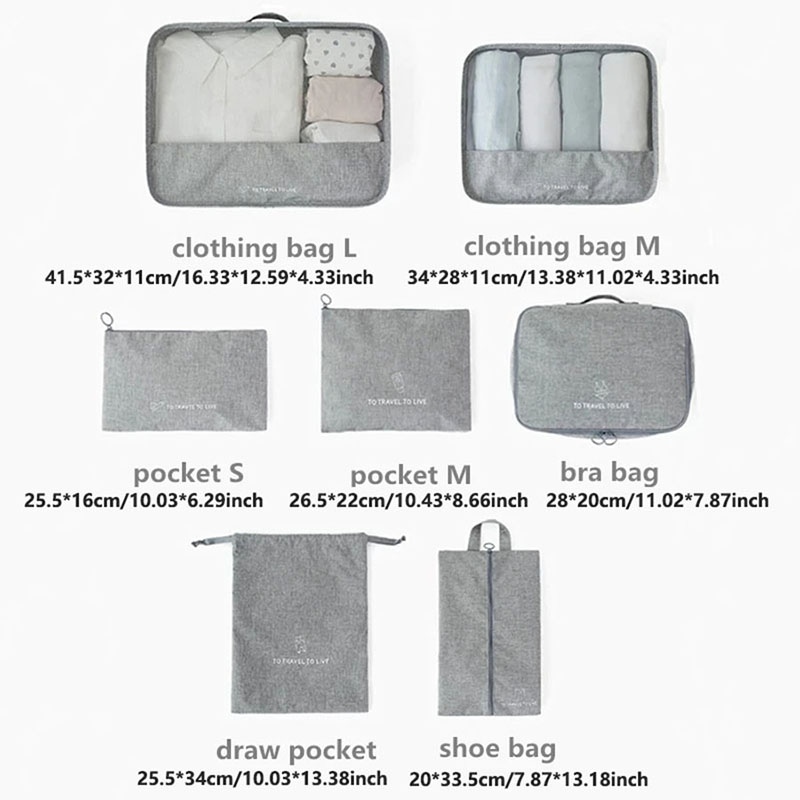 7 Piece Travel Packing Cubes S - đánh giá và giá Travel Organizer Men