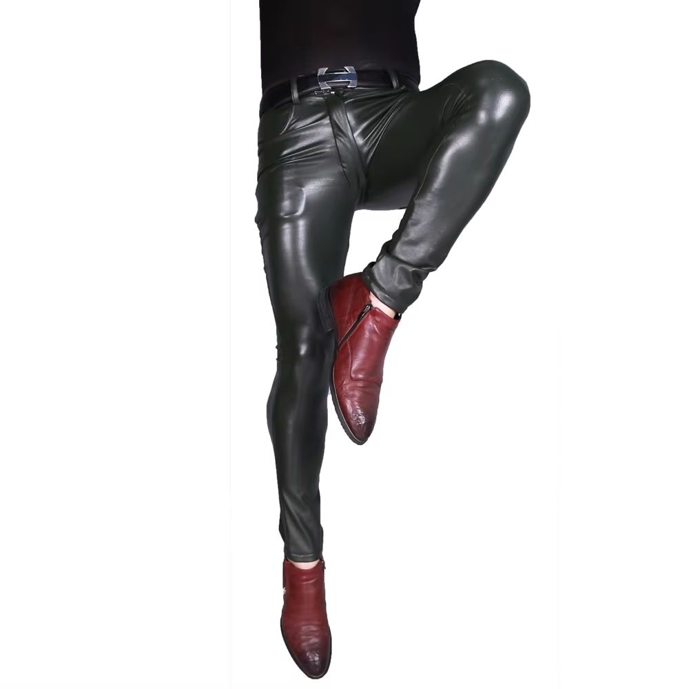 Mens Punk PU Faux Leather Trou - đánh giá và giá Men'S Accessories For Jeans
