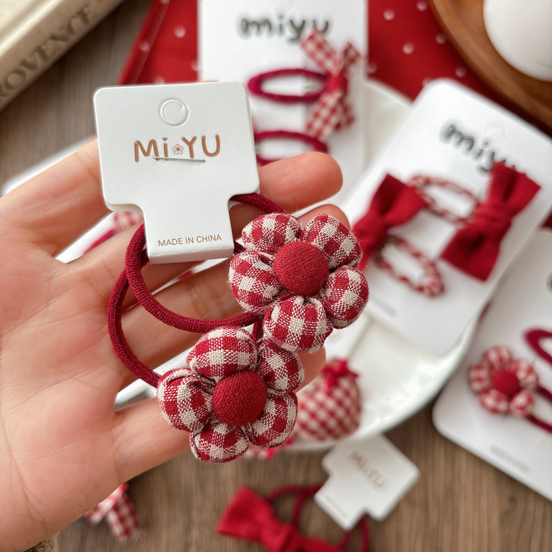 New Red Plaid Bow Bangs Hair C - đánh giá và giá Tie Clip Set