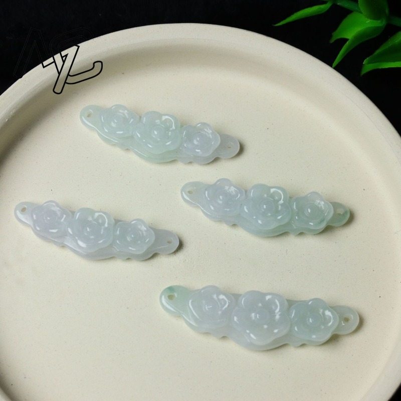 1pc Natural Jadeite Emerald Fl - đánh giá và giá Men Accessories Jewelry