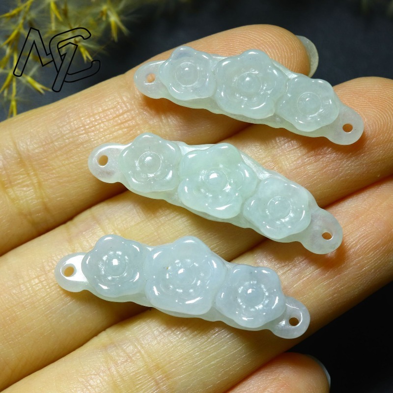 1pc Natural Jadeite Emerald Fl - đánh giá và giá Men Accessories Jewelry