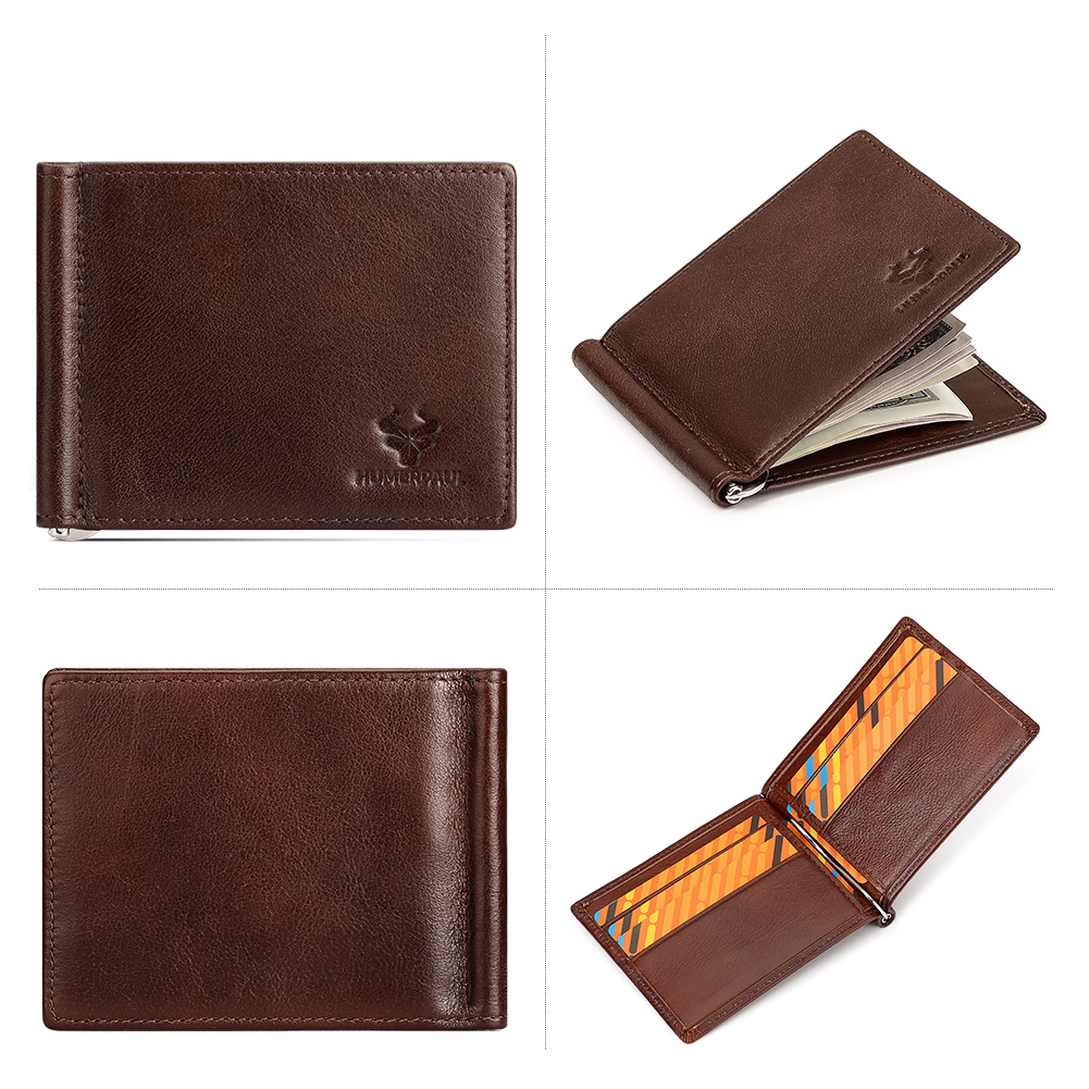Genuine Leather Mens Slim Wall - đánh giá và giá Money Clip Slim