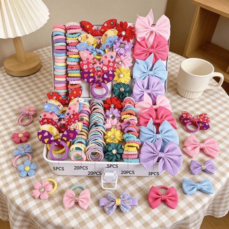 73PCS   New Fabric Girls Hair  - đánh giá và giá Tie Clip Set