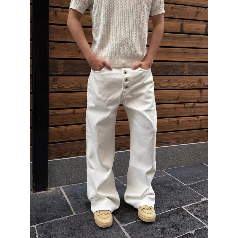 Men's White Wide Leg Jeans Hig - đánh giá và giá Men'S Accessories For Jeans