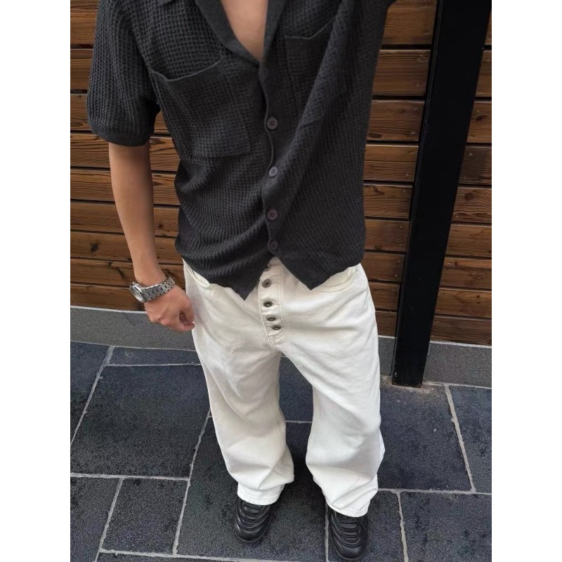 Men's White Wide Leg Jeans Hig - đánh giá và giá Men'S Accessories For Jeans
