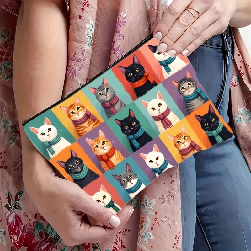 Cute Cat Print Makeup Bag, Zip - đánh giá và giá Travel Organizer Men